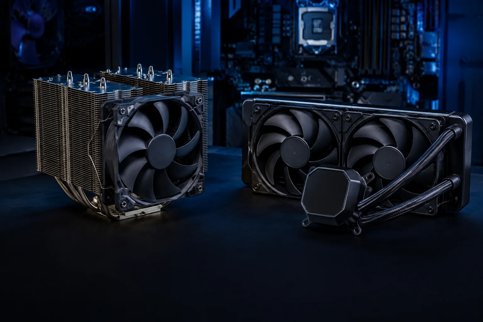 Disipador de CPU por aire junto a una refrigeración líquida AIO