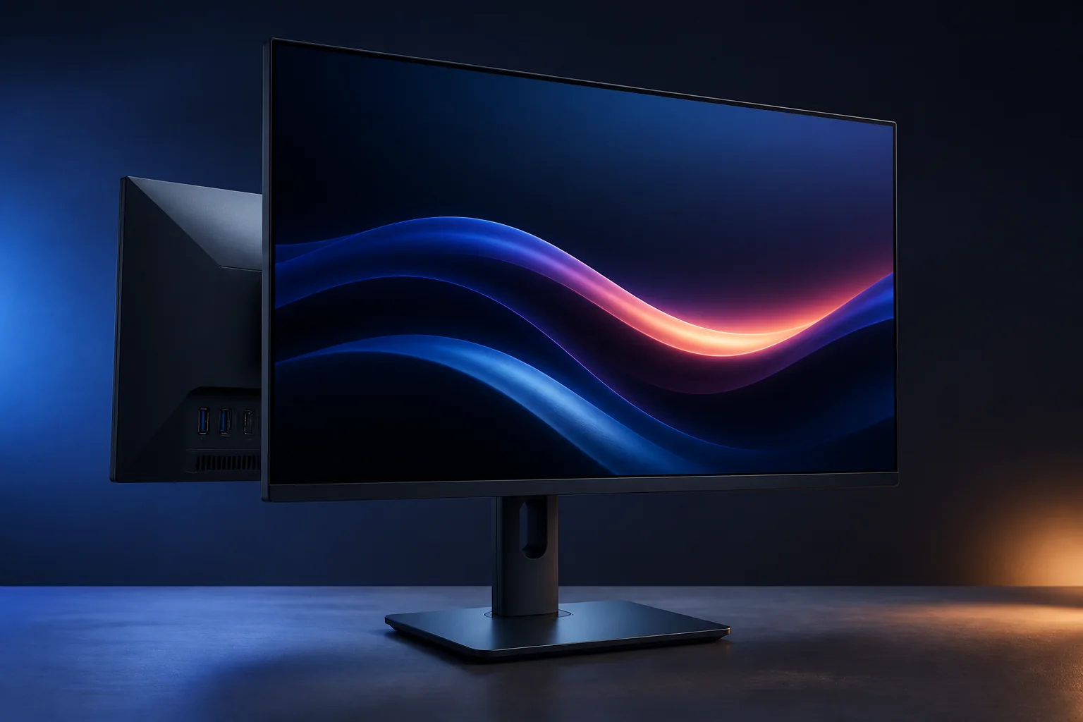 Monitor de PC con soporte ergonómico y pantalla de alto contraste