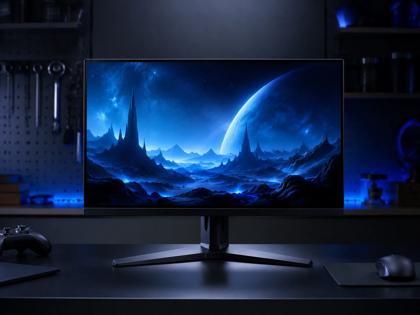 Monitor de ordenador sobre un escritorio